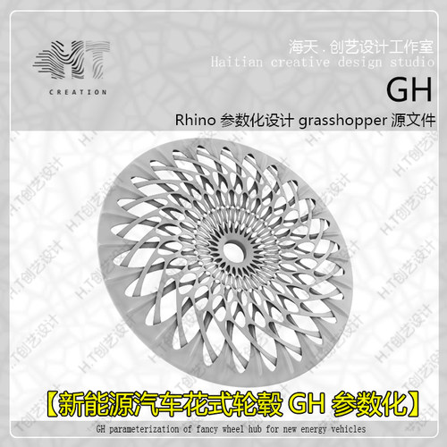 犀牛新能源汽车花式轮毂参数化GH文件+密码+使用教程数据可控程序