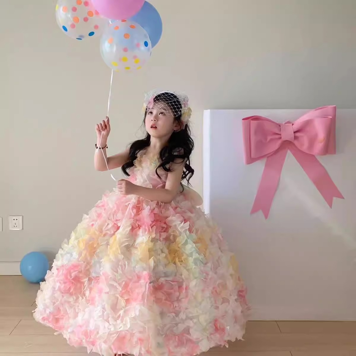 女童礼服花童婚礼小女孩生日宴公主连衣裙儿童高端主持钢琴演出服