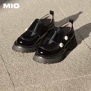MIO米奥女鞋厚底乐福鞋女2025新款增高玛丽珍女士鞋子M251514450