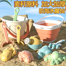 工具 儿童沙滩玩具宝宝挖沙土铲可折叠沙滩桶沙漏推车海边玩沙套装