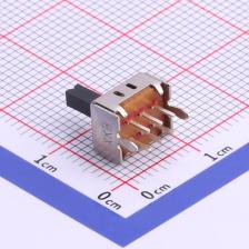 滑动开关 SS22D03L6 双排2档立式 插件拨动开关SS 22D03L6柄高6MM