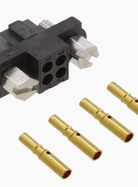 M80-4610405 矩形连接器4POS插座2排2mm母插口黑色压接镀金自由悬