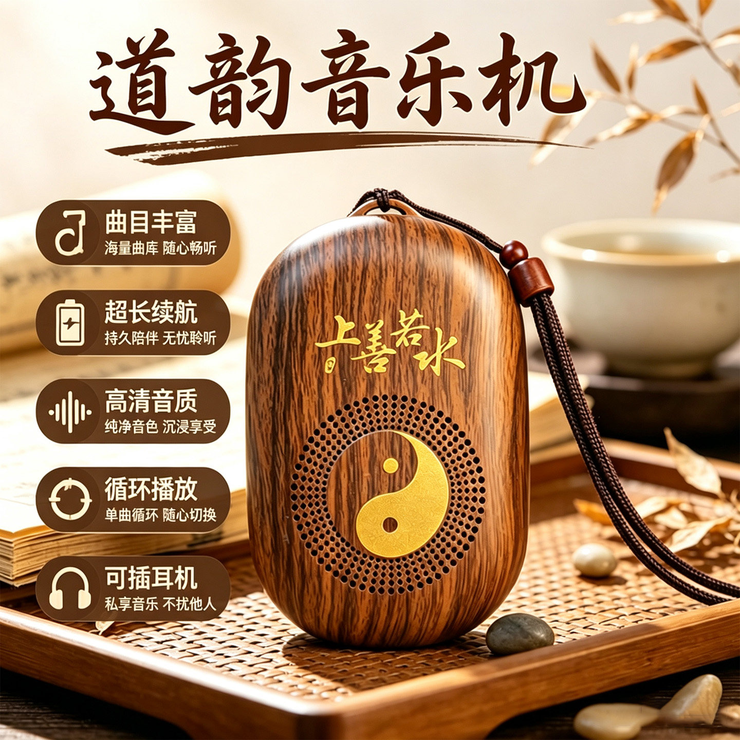 道韵古典音乐播放机太极蓝牙音响