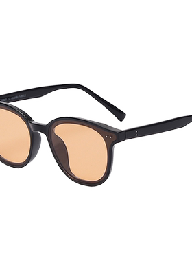 复古橘黄色INS网红款透明眼镜