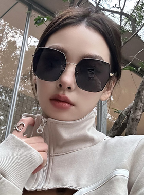 防紫外线方形偏光太阳镜复古女