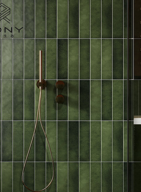 绿色长条复古卫生间瓷砖美式阳台厨房墙砖浴室厕所艺术砖餐厅吧台