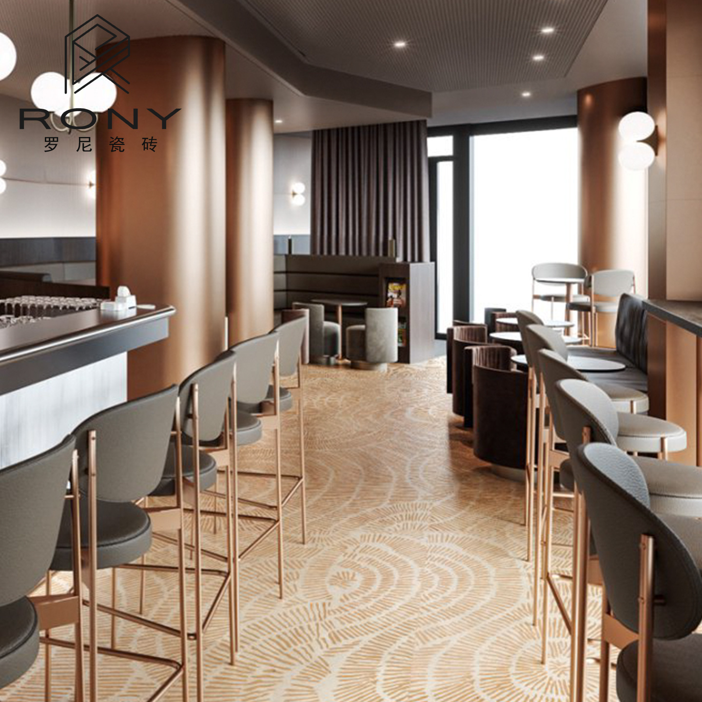 红陶圈罗水磨石地砖轻奢复古瓷砖