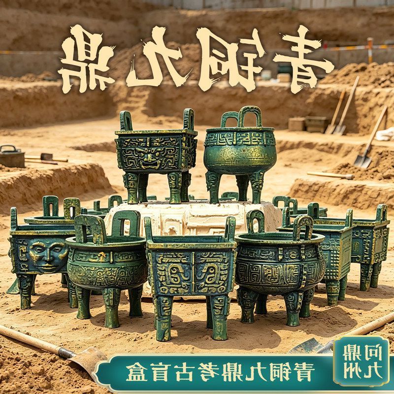 文创玩具挖宝九鼎华夏礼物历史图片