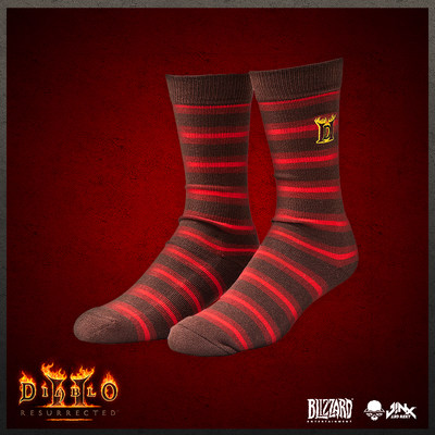 暗黑破坏神2 棉袜长袜子棉袜男士INX官方正版 Diablo游戏周边现货