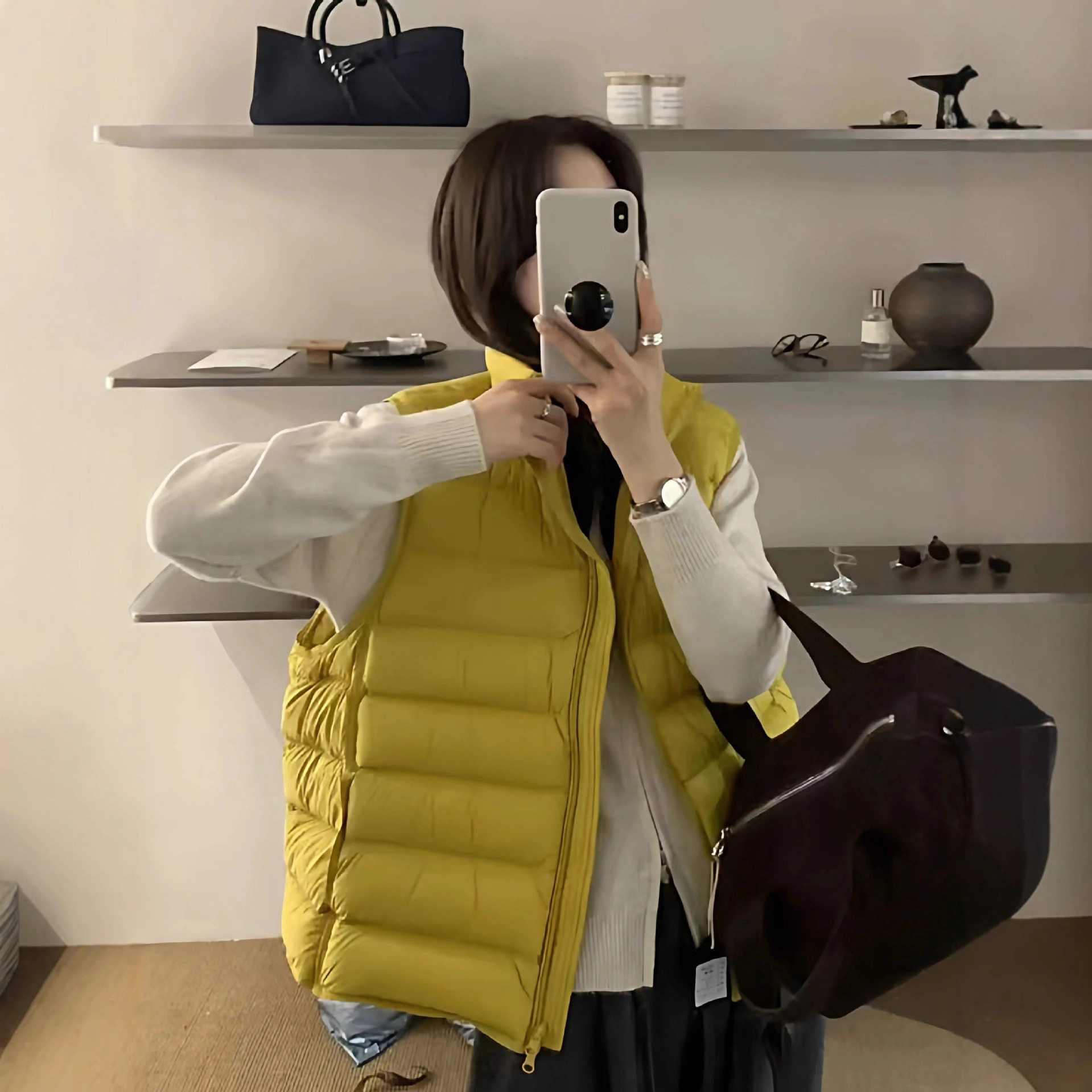 90白鸭绒排骨羽绒马甲女短款2025新款小个子女生坎肩立领保暖外套