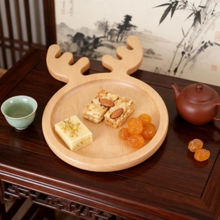 圣诞帽圣诞树木盘节日聚餐摆盘下午茶面包蜜饯饼干零食寿司点心盘