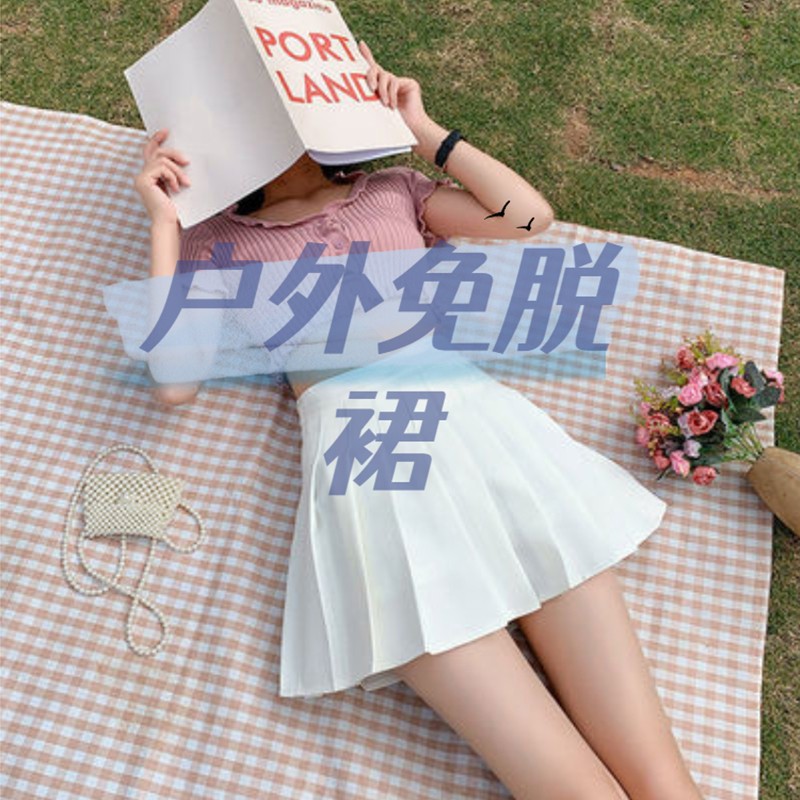 百褶裙没内衬无打底松紧高腰走光小短裙不带安全裤性感女半身裙子