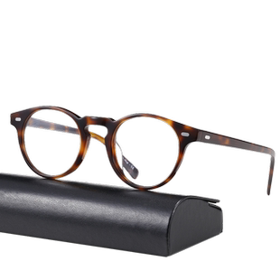 日系轻奢文艺复古经典圆形板材眼镜框男 时尚流行防蓝光眼镜女潮
