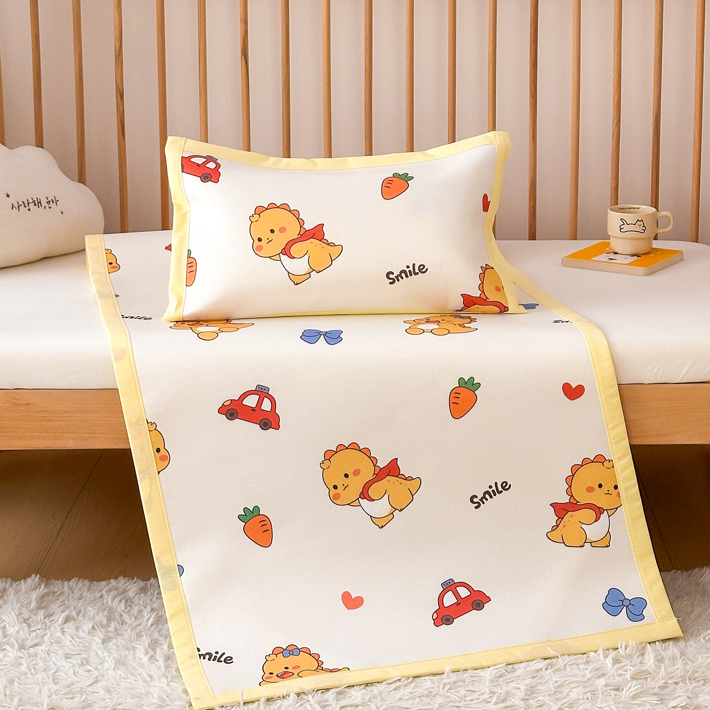 2026新款冰丝席夏季套件儿童床夏凉席透气婴童凉席可水洗宝宝专用