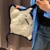 成品现货 手工DIY编织魔鬼鱼包包钩针自制冰条熊小众可爱礼物