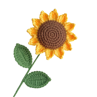 手钩花束手工diy编织钩针毛线向日葵花束材料包自制送母亲节礼物