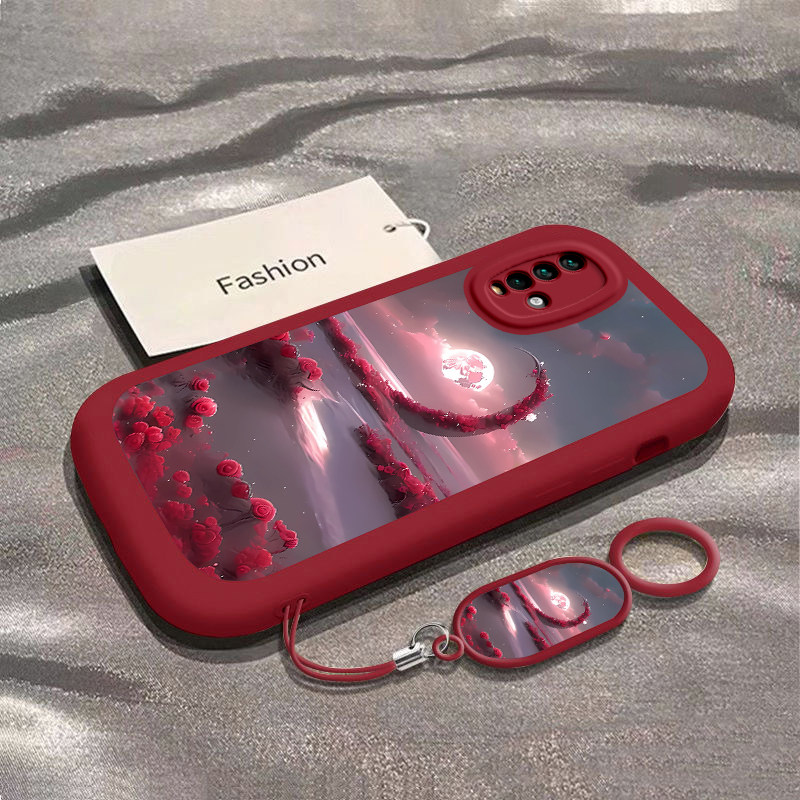 适用红米Note9手机壳Redmi保护套Note9Pro新款4G硅胶镜头全包5G创意防摔套花海月亮男女同款个性软壳挂绳潮流