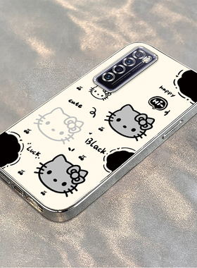 黑白凯蒂猫适用华为Nova7手机壳HUAWEI可爱卡通KT猫Pro电镀软壳男女情侣7se新款创意全包边防摔高级感超薄潮