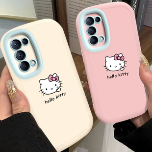 中指kt猫OPPOReno5手机壳oppo新款Pro硅胶5K保护套男女同款镜头全包防摔创意个性情侣同款酷萌可爱软壳薄潮流