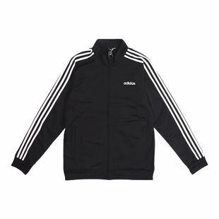 adidas 针织立领复古条纹夹克 国际版 秋季 男款 黑色DQ3070