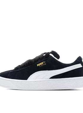 PUMA Suede XL网布皮革耐磨 低帮 板鞋男女同款黑白色395205-02