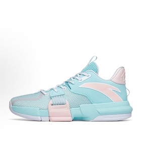 Anta安踏 轻狂1 TD织物合成革 AUTO-ARCH 篮球鞋 蓝粉112221618-3