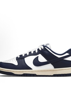Nike Dunk 合成革皮革 复古 低帮 板鞋 女款 海军蓝DD1503-115