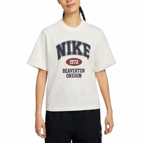 Nike  圆领透气时尚复古足球运动短袖 T恤 女款 白色IH0825-133