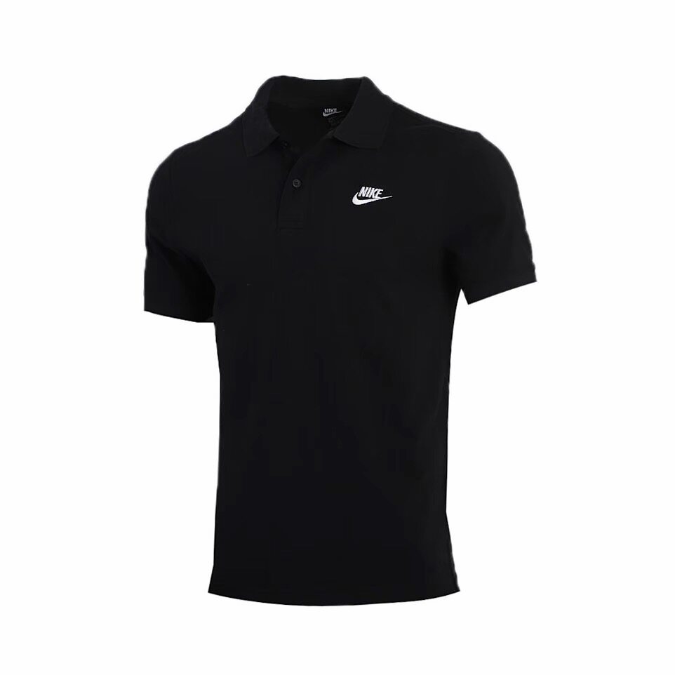 Nike Sportswear 纯色Logo休闲运动翻领短袖Polo衫男款CJ4457-010图片