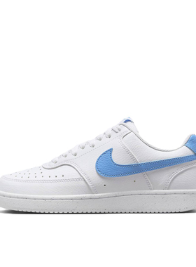 Nike Court Vision 复古缓震 板鞋 女款/白色/天蓝色DH3158-107