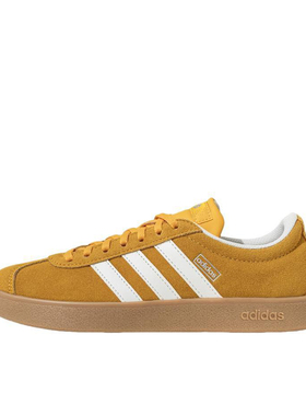 adidas Vl Court Classic防滑耐磨低帮 板鞋 男女同款 黄色JS4593