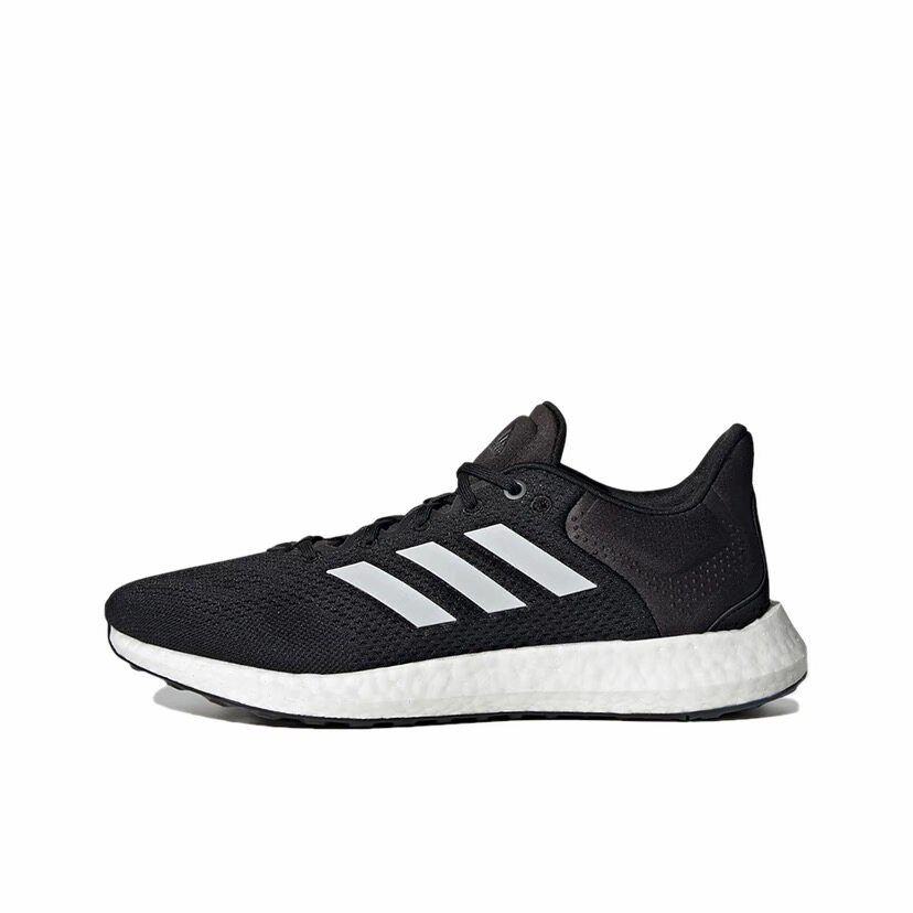 adidas Pure Boost 21 织物透气 低帮跑步鞋 男女同款 黑白GW4832