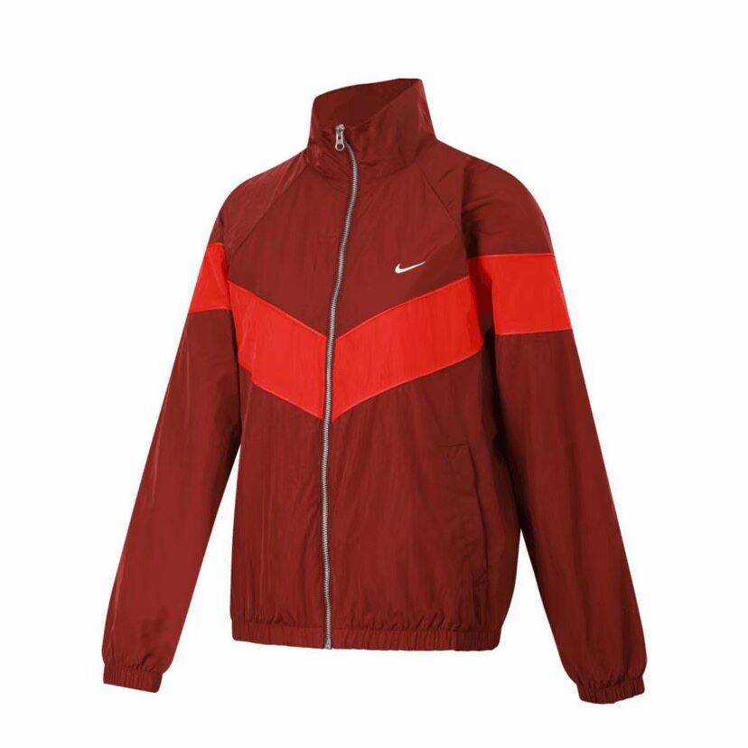 Nike SS25 时尚立领百搭舒适夹克外套 女款 红色FV6305-619