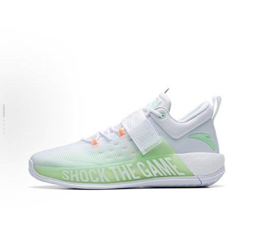 Anta安踏 横扫4  合成革TPU 低帮 篮球鞋 男款 白绿112231608-1