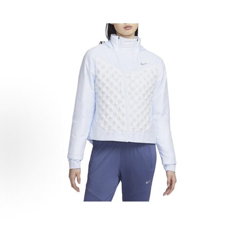 Nike 拼接面料连帽休闲羽绒服 女款 蓝色FB7604-423
