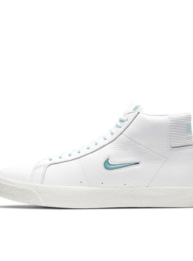 Nike SB Blazer Zoom 运动休闲 板鞋 中帮/白色/冰蓝CU5283-100
