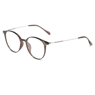 超轻冷茶色眼镜女可配有度数近视素颜神器腮红圆框装饰眼睛框镜架