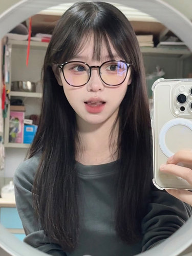超轻素颜黑框眼镜近视可配度数女