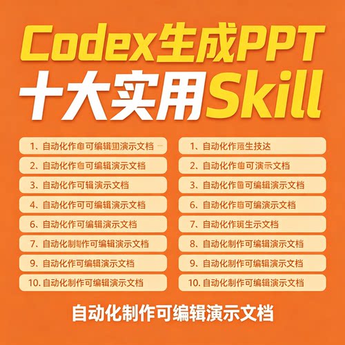 AI工具Codex十大实用技能合集自动化生成PPT办公效率提升教程资料