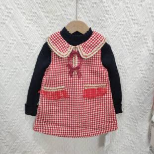 美丽童话女童秋冬装连衣裙2025新款洋气儿童小香风背心裙两件套