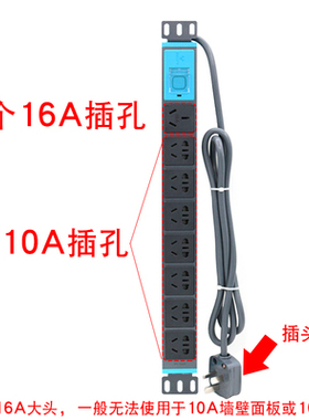 公牛PDU机柜电源插座机箱专用GNE-108D19英寸铝合金外壳排插排插