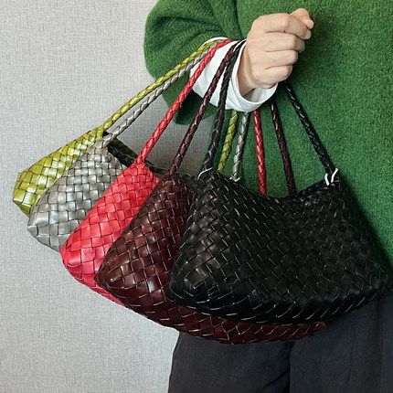 正品现货Dragon Diffusion8943手工牛皮编织包女法式菜篮子手提包