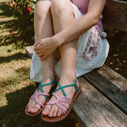 marmoris泰国编织夹趾凉鞋女