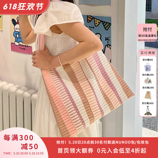 针织托特包通勤女包大容量度假风单肩手提包 KNITFANATICS2023新款