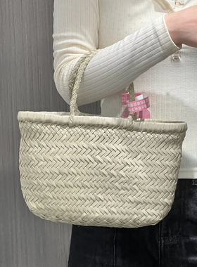 正品现货Dragon diffusion8809法式手工牛皮编织包休闲手提包小号