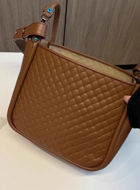 意大利Roberta Gandolfi小众经典复古时尚菱格手提包单肩斜挎女包