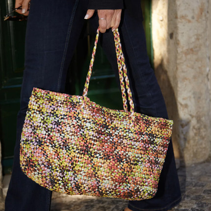 Dragon Diffusion8093法式羊皮编织包复古文艺真皮手提单肩包女