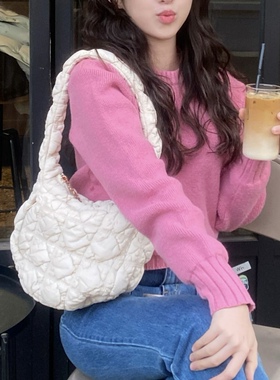 CARLYN SOFT M中号韩国正品褶皱云朵包糖果色手提单肩斜挎托特包