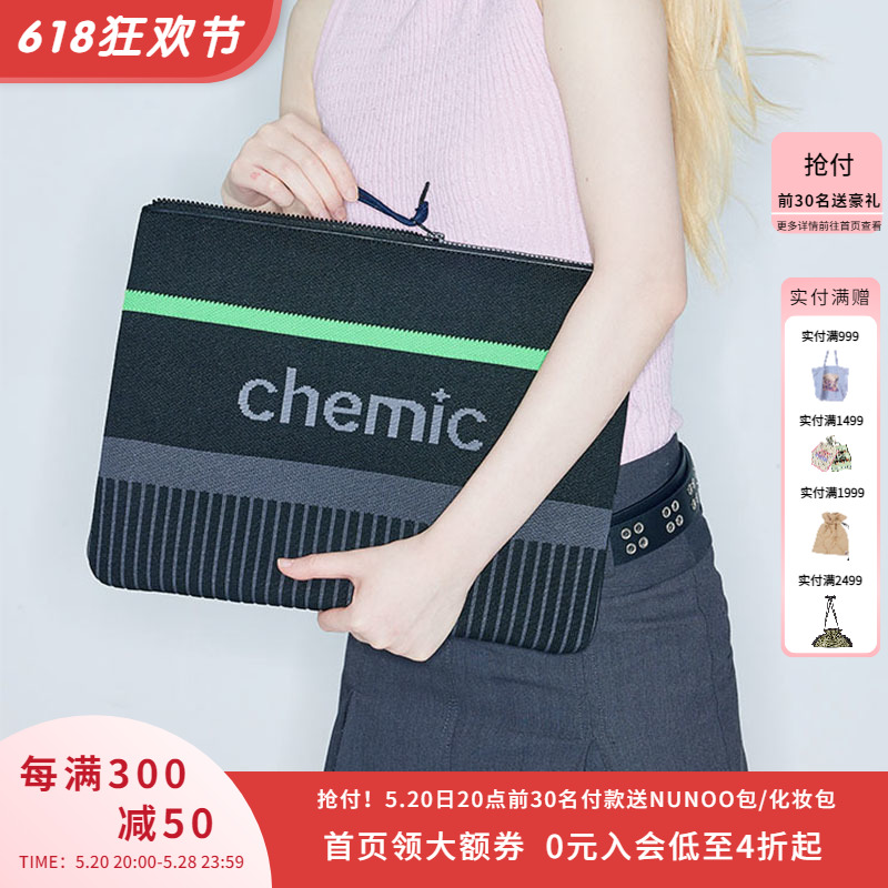 Chemic新款电脑包原创设计手拿包时尚简约条纹苹果ipad包女大容量 箱包皮具/热销女包/男包 通用款女包 原图主图