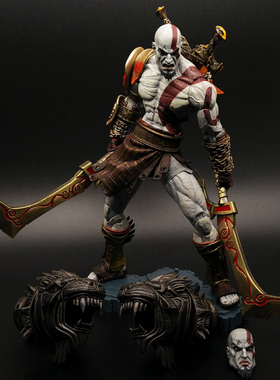 7寸战神手办模型奎托斯Kratos 游戏3可动人偶公仔火焰刀摆件父子